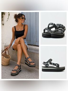 Teva Original Flatform Universal Printed Sandals Platform Summer Classics Vegan